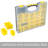 Storage Organizer Tool Box Set - Set of 4 Plastic Clear Top Parts, Craft, and Hardware Organizers with 3 Sized Compartments by Stalwart (Yellow/Black)