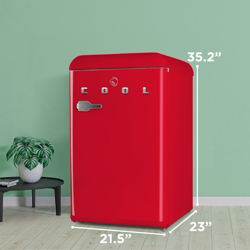 CCRA Series COMMERCIAL COOL 4.0 Cu. Ft. Refrigerator With Freezer, Vintage Style Refrigerator With 1 Slide-Out Glass Shelf And Crisper Cover, Retro Fridge