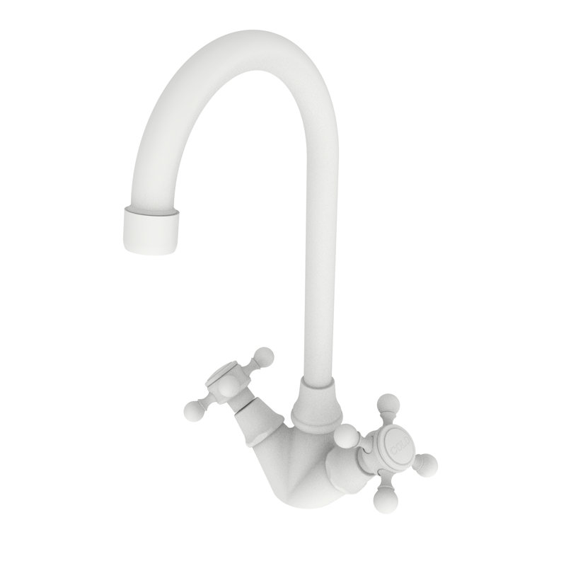 Chesterfield Double Handle Bar Faucet, Matte White
