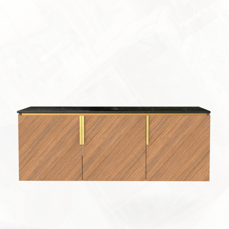 Meuble-lavabo de salle de bain avec meuble de rangement à double porte sans lavabo ni robinet