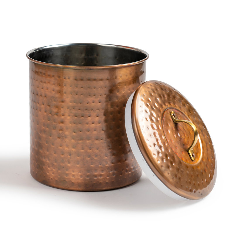Set Of 4 Canisters Metal Canister - Set of 4, Copper Antique