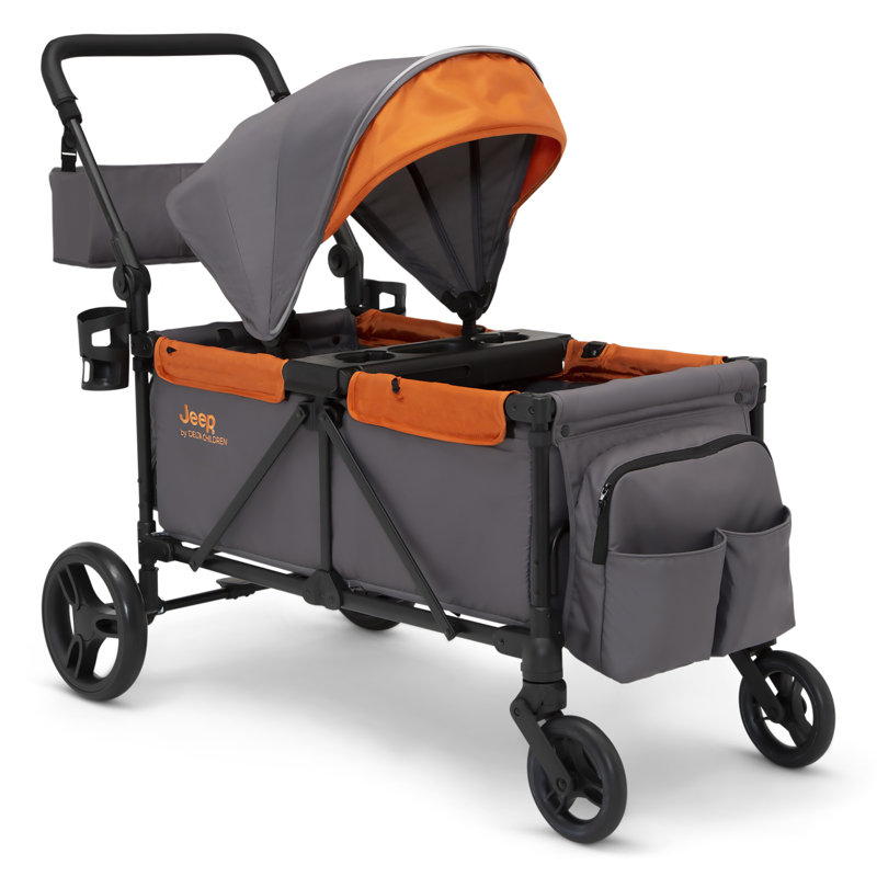 Jeep Sport All-Terrain Stroller Wagon by Delta Children, Gray/Bonfire