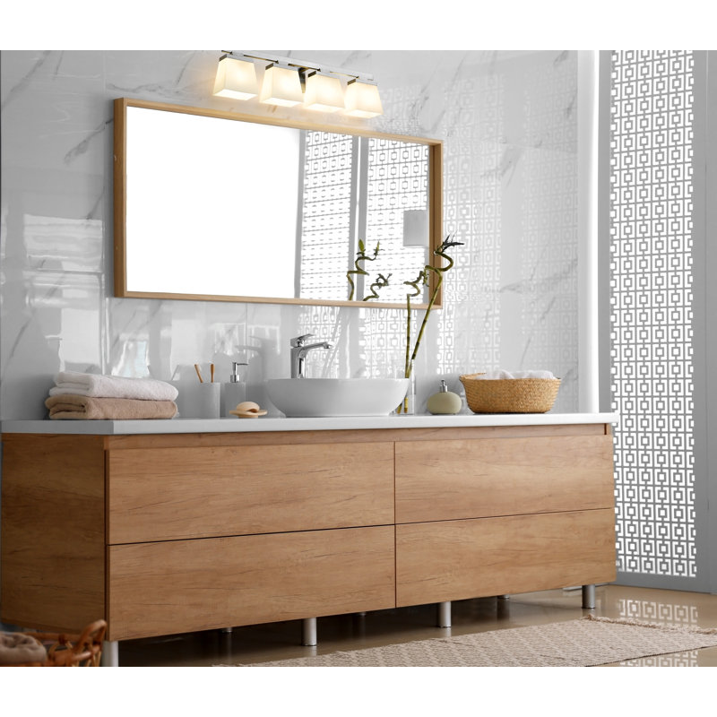 Meuble-lavabo 4 lumières Panora, Nickel brossé