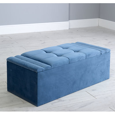 Toronto 102cm Wide Faux Leather Tufted Rectangle Solid Colour Ottoman with Storage