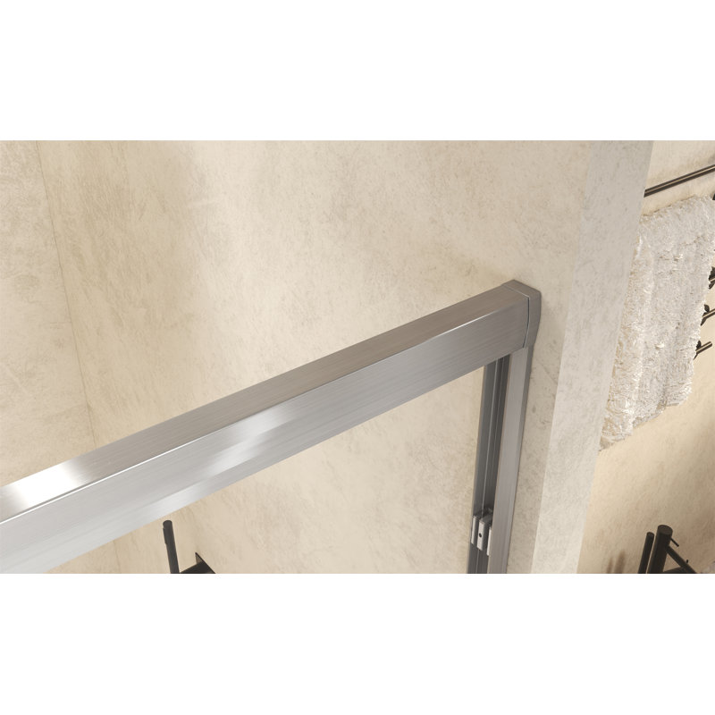 56-60 " X 72" Tempered Glass With Explosion Proof Film, Brushed Nickel
