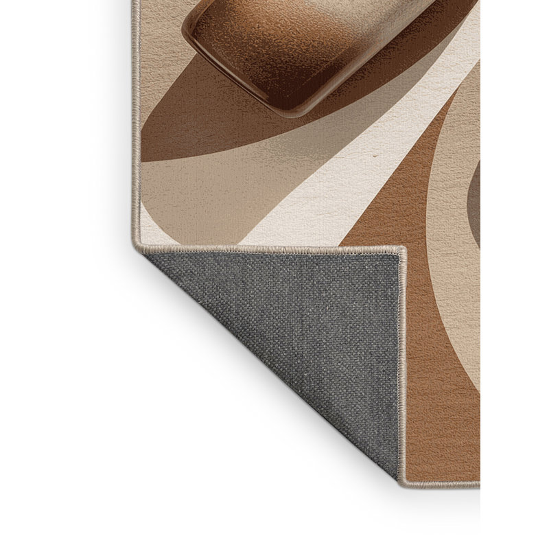 Tapis brun moelleux moelleux et doux à motif de saké Nyack, 7 x 9