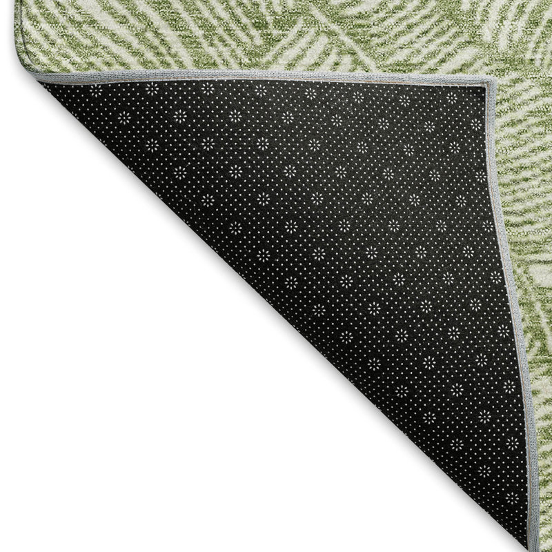 Tapis vert Prisco lavable à la machine de qualité supérieure, Rectangle 9 pi x 12 pi