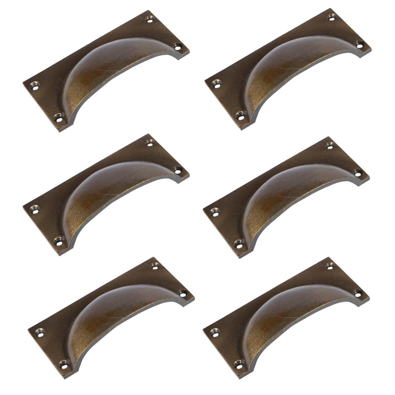 Hammer & Tongs - Rectangular Cabinet Cup Handle - W105mm x H50mm - Brass