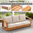 Outdoor Eucalyptus Patio Sofa With Cushions