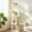 160cm Large Multi‑Level Cat Tree Tower with Condos, Hammock & Sisal Scratching Posts, Beige