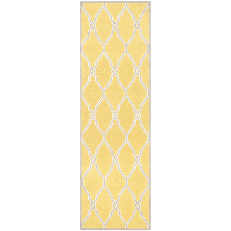Cannen Hand Tufted Wool Geometric Rug, Runner 2'6" x 8'