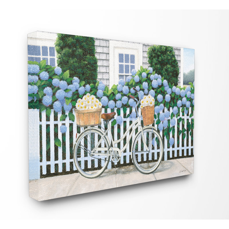 «Cape Cod Daisy Bike», reproduction de peinture acrylique, H 16 po x l 20 po, Toile tendue