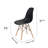 Set of 2 Modern Curved Black Side Accent Dining or Office Chairs with Wooden Legs-74892550