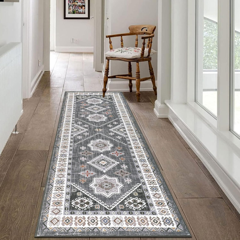 Tapis de couloir antidérapant Boho