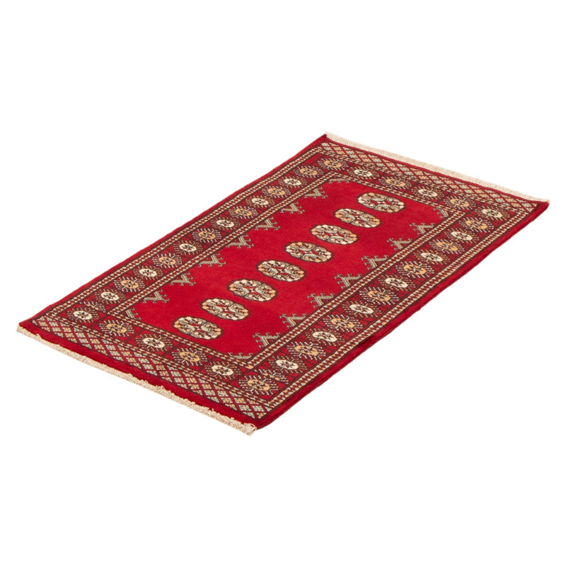 Tapis rouge foncé Malci Peshawar Bokhara 2 pi 6 po x 4 pi 2 po