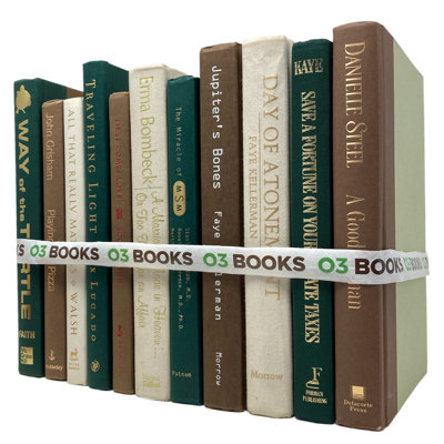 Livres décoratifs Woodland Retreat - vert, brun clair et crème