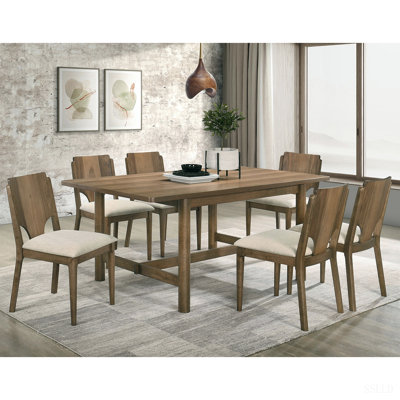 Graham Walnut 7-Piece Rectangular Dining Table Set