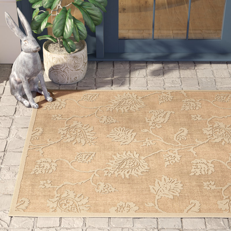 Tapis intérieur / extérieur kaki Anatoli, Rectangle 5 pi x 7 pi 6 po