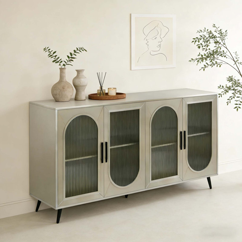 Armoire de rangement et tablettes réglables, Champagne