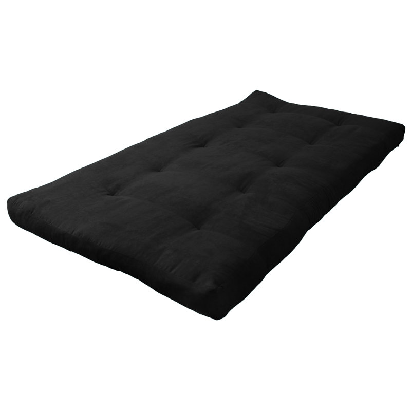 Matelas de futon en mousse Abe, 6", Simple, Noir