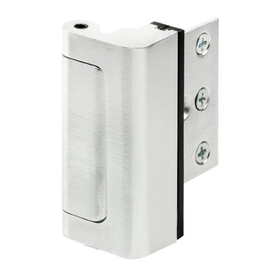 Door Reinforcement Lock  Add Extra, High Security to your Home and Prevent Unauthorized Entry  3 in. Stop, Aluminum Construction, Brushed Chrome (Single Pack)