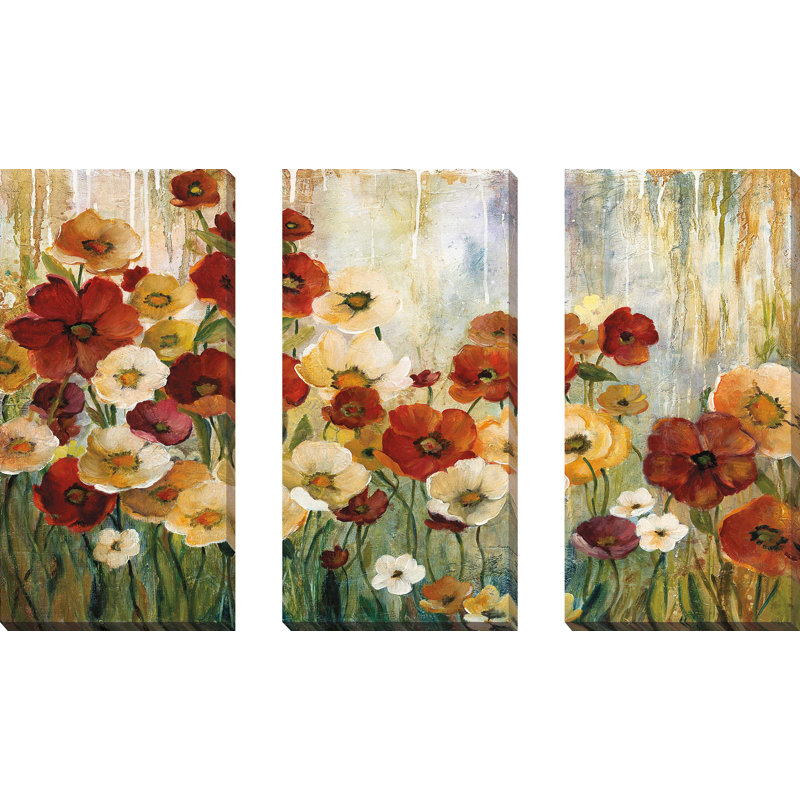 "Garden View", ensemble de 3 impressions sur toile