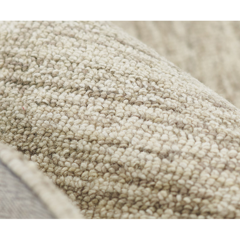 Charton Handmade Tufted Wool Gray/Sand Area Rug, Rectangle 8' x 10'