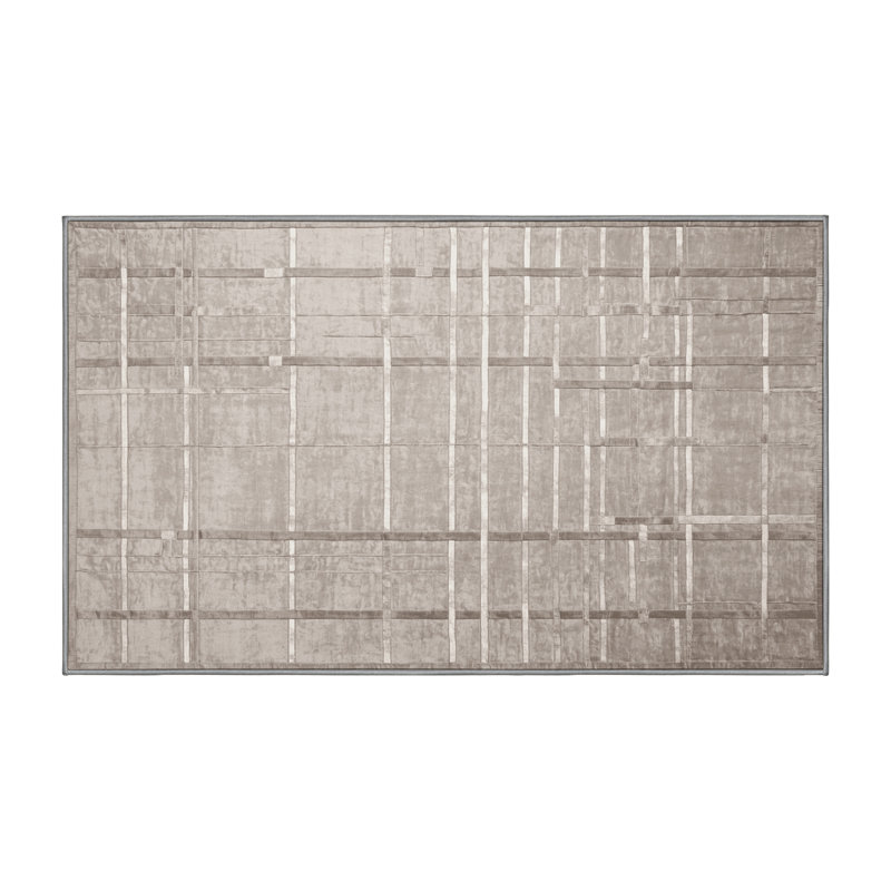 Machine Washable Gray Area Rug, Rectangle 7' x 9'