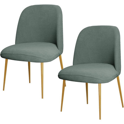 Armless Dining Chair Slipcovers – Assorted/Neutral – Soft Stretch Polyester / Curved Back / Chair Protector For Kitchen, Living Room, Or Bedroom