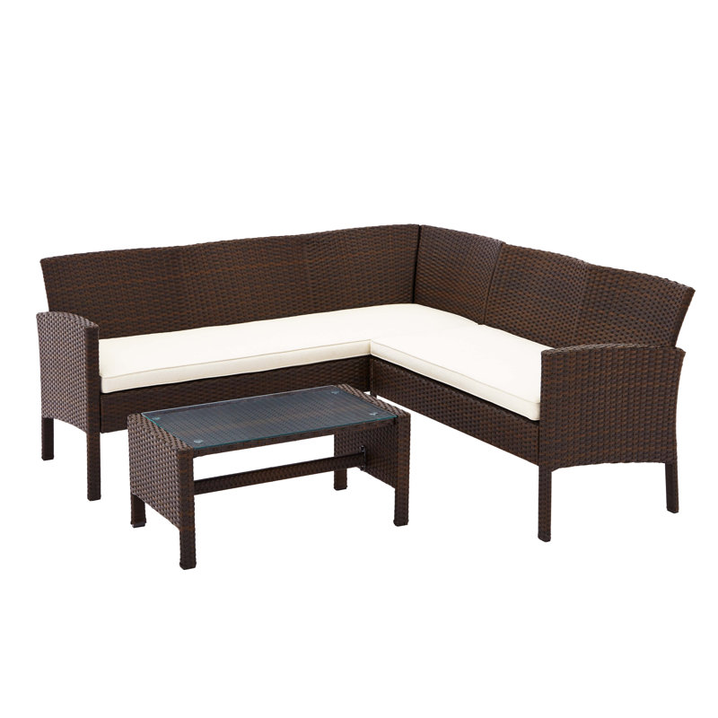  Corner Sofa Set, Brown