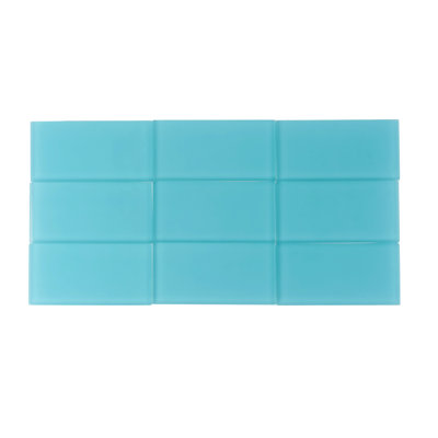 6'' x 3'' Glass Subway Wall Tile