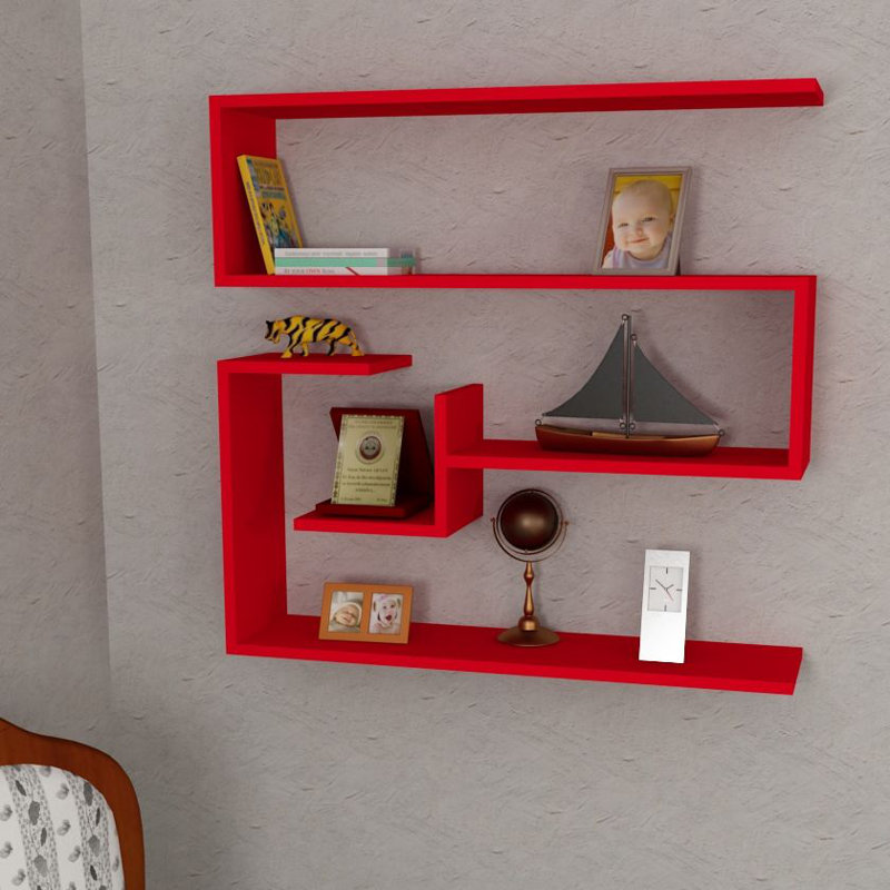 4 Piece Accent Shelf, Red