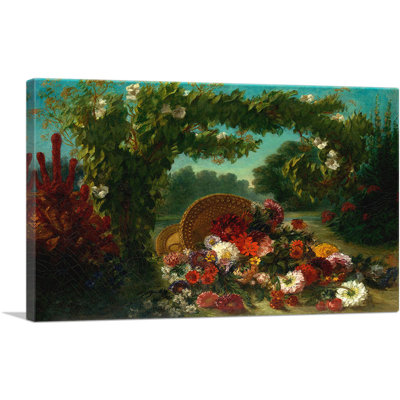 " Basket of Flowers " by Eugene Delacroix Oil Painting
