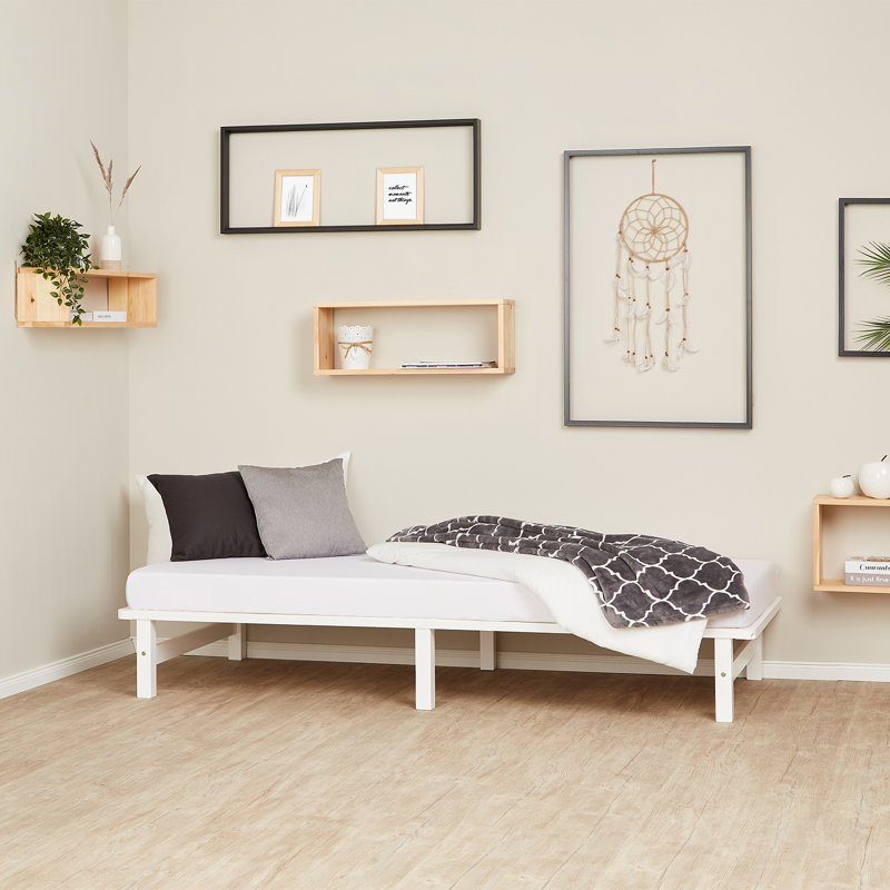 August Solid Wood Storage Bed, 90 cm x 200 cm, White