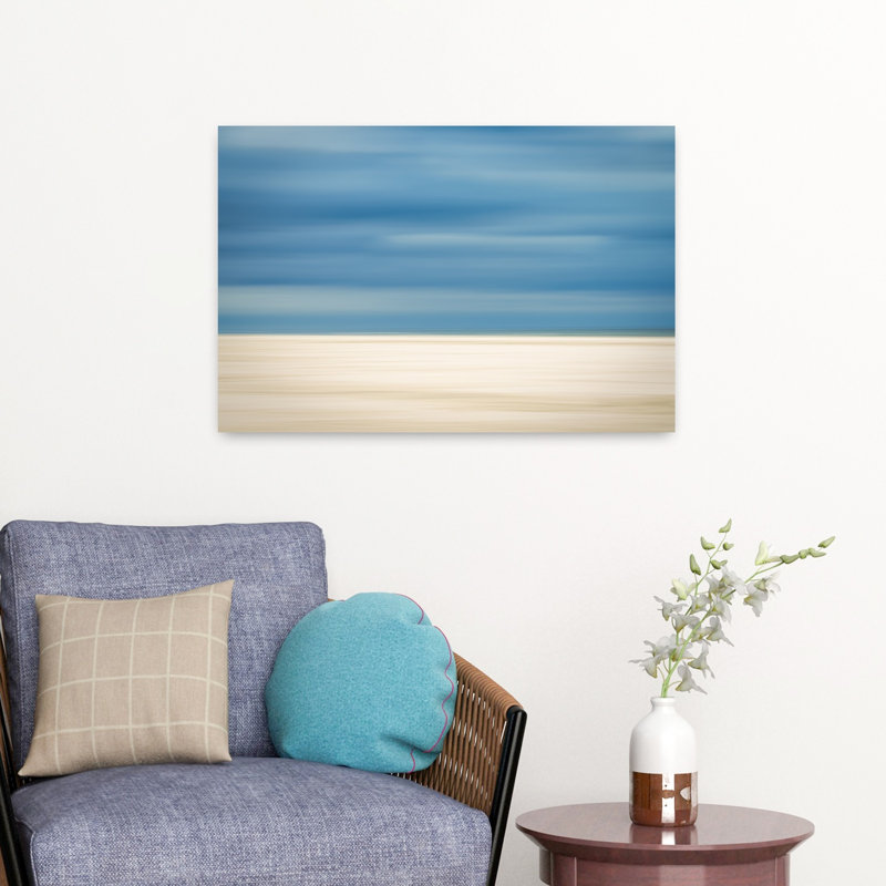 Dieter - art mural côtier abstrait sable et nuages, 16" H x 24" W
