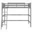 Lit mezzanine simple en bois massif avec échelle (gris)-130120373