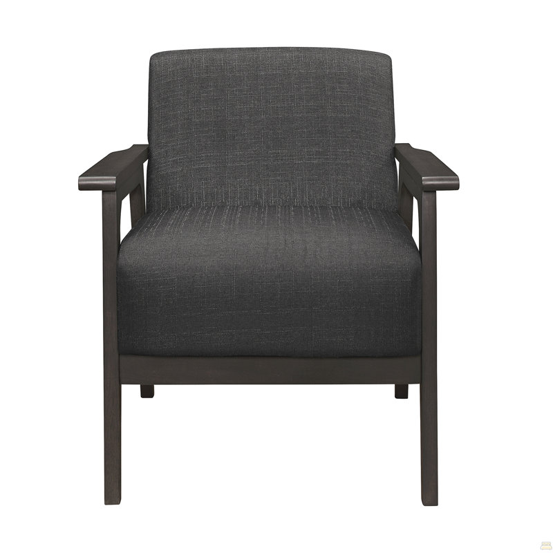 Chaise d'appoint rembourrée en tissu gris foncé 1pc, Gris foncé