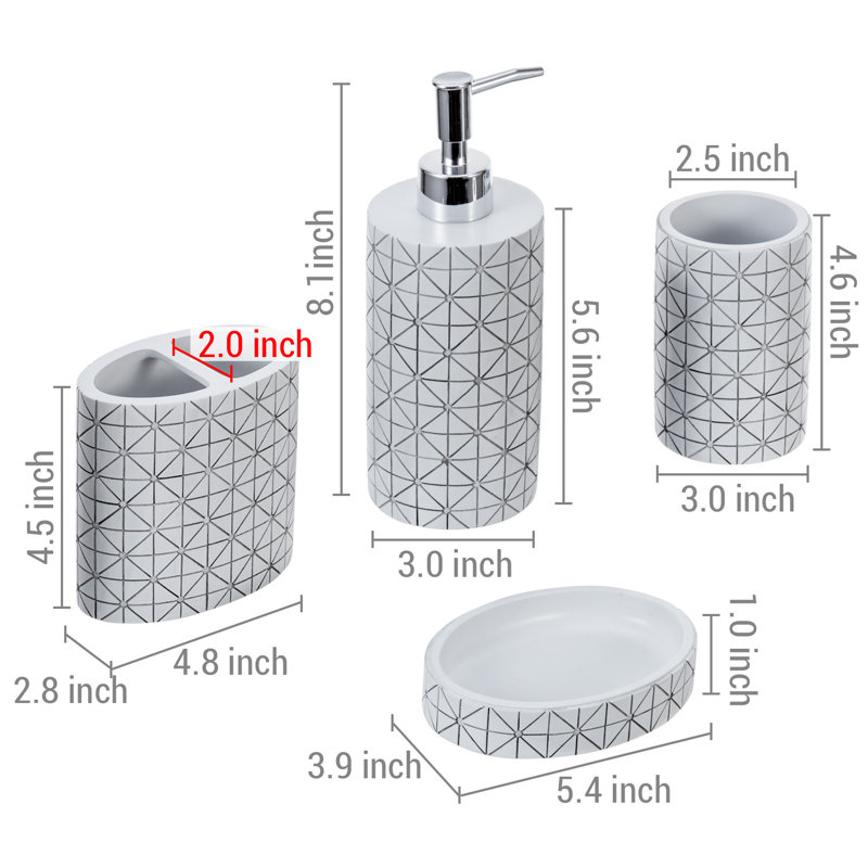 4 Piece Bathroom Accessory Set