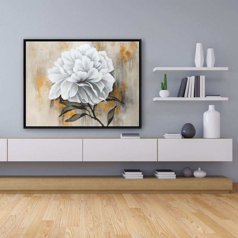 Pivoine blanche, reproduction sur toile