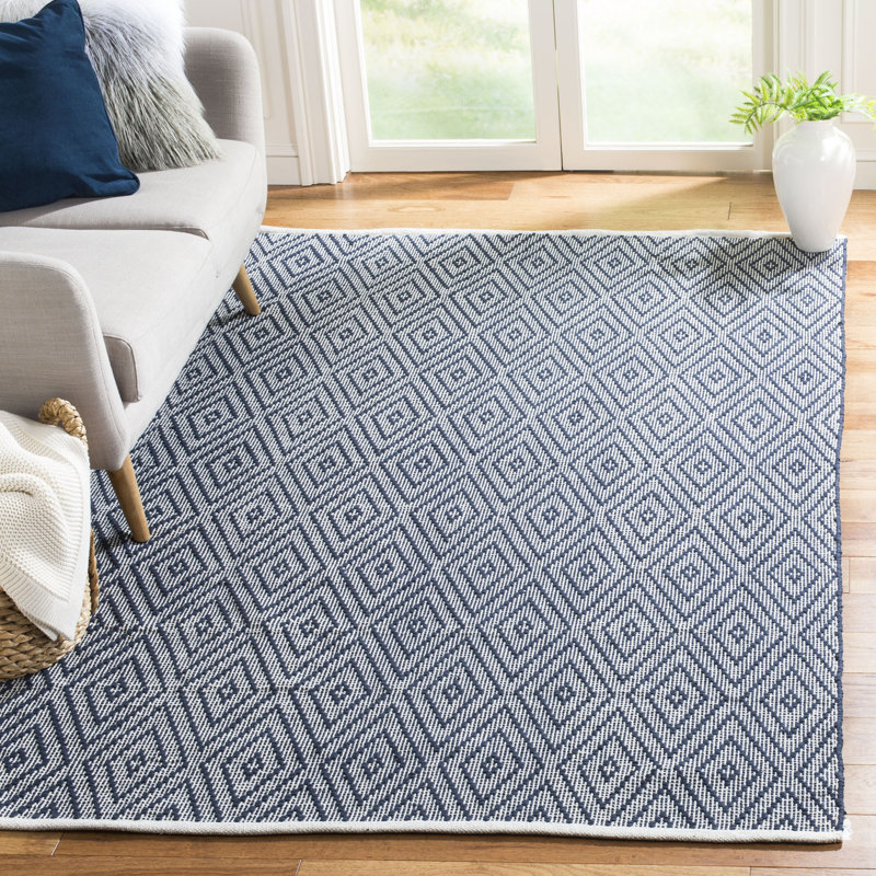 Tapis en coton tissé à la main Akihisa, Rectangle 9 pi x 12 pi