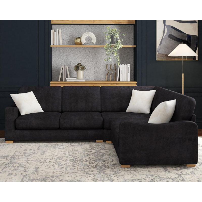 Theadford Corner with two seats both sides, Fixed Back, Royal Blue Polyester