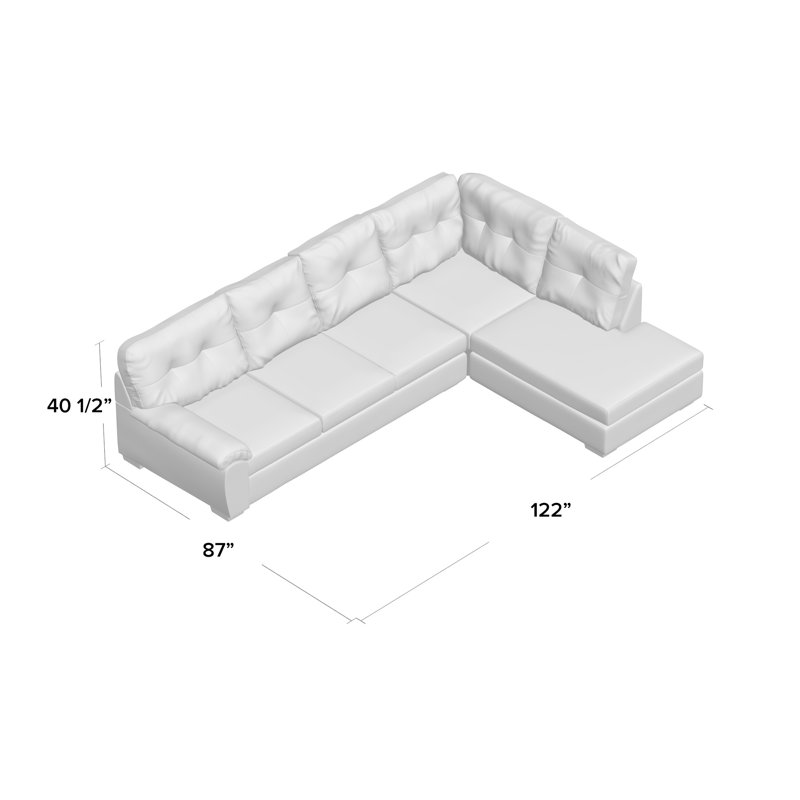 Ardme Upholstered L-Shaped Sectional Right Hand Facing, Oscar Amethyst