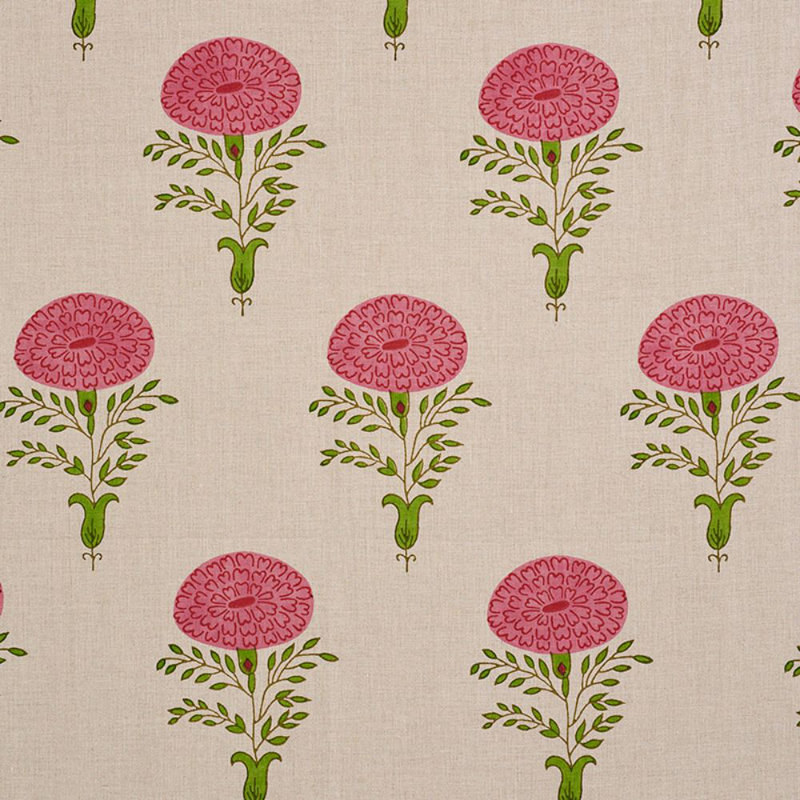 Schumacher x Molly Mahon Marigold Fabric, Pink