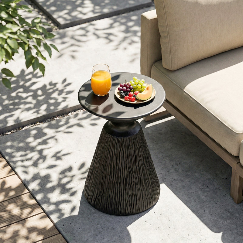 Table basse en béton Bimla, l 15,6 po x P 15,6 po, 2, Noir