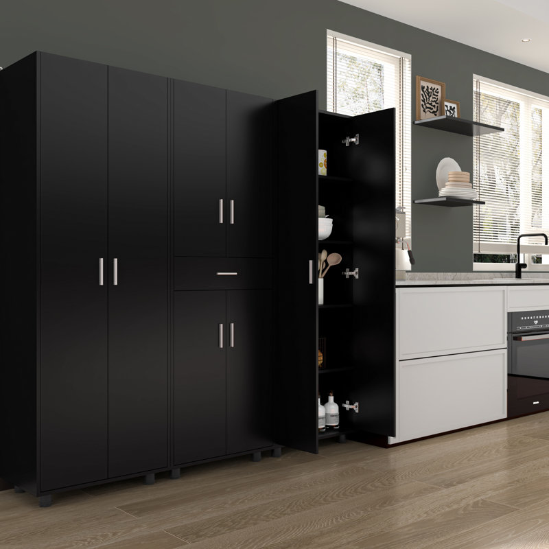 3 Pieces Garage Storage Cabinet System Set, Black