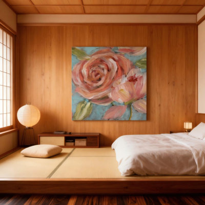 Multicolor Floral Unframed Canvas Wall Art 16" X 16"