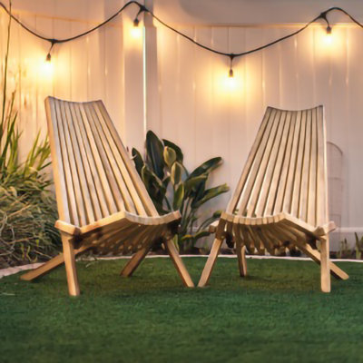 Chaise de patio en bois massif Bronzavia