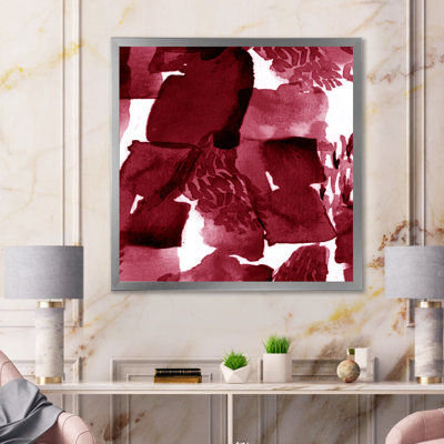 Abstrait bourgogne abstrait sur fond blanc - reproduction d'art moderne sur toile