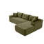 Canapé modulaire 105 po, canapé modulaire Cloud avec assise profonde, canapé modulaire moderne en L avec méridienne, fauteuils rembourrés pour salon, sans assemblage, (VERT)