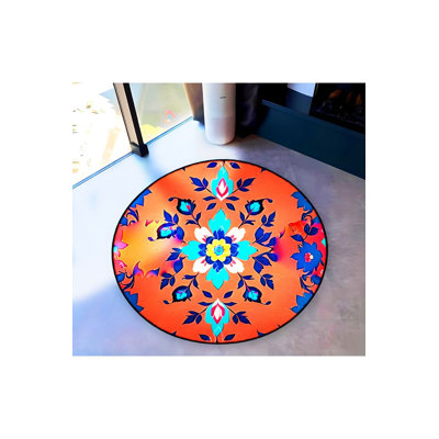Tapis rond rond lavable à la machine